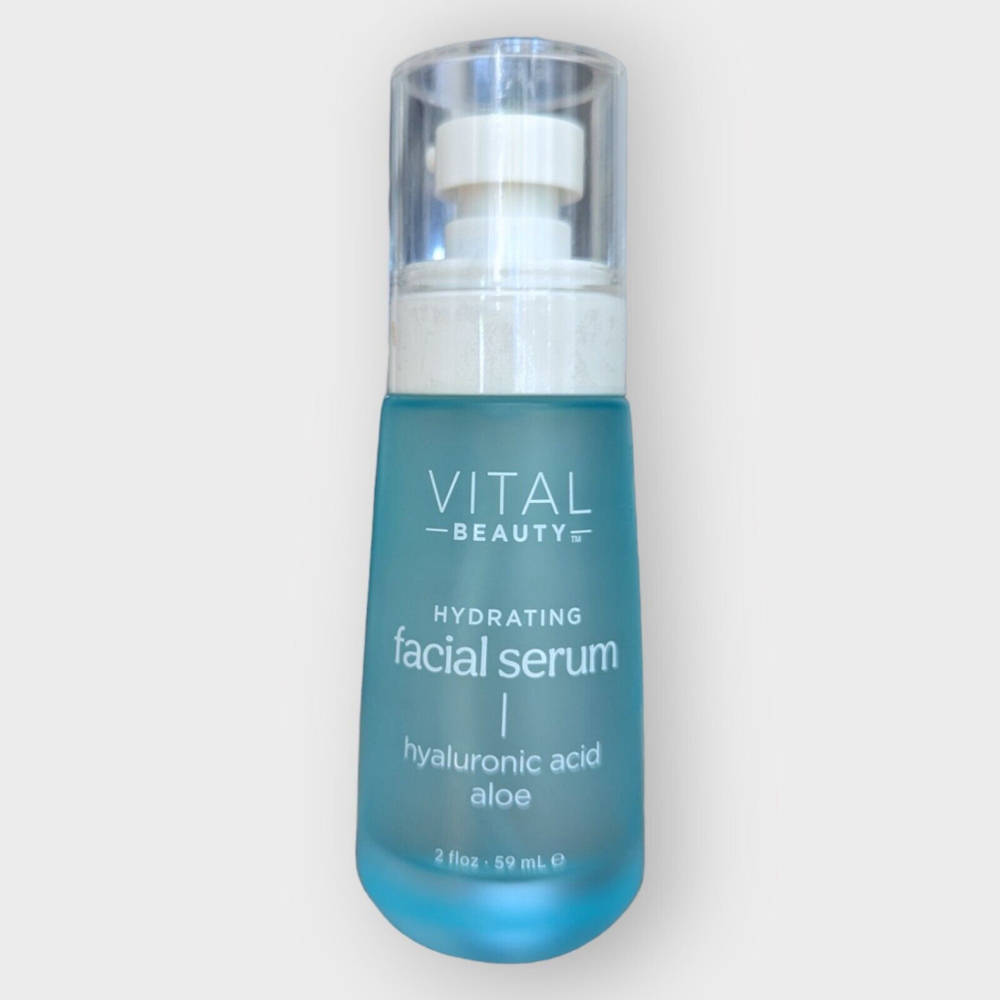 Vital Beauty Hydrating Boost Facial Serum Hyaluronic Acid + Aloe 2 Oz 59 ml NEW